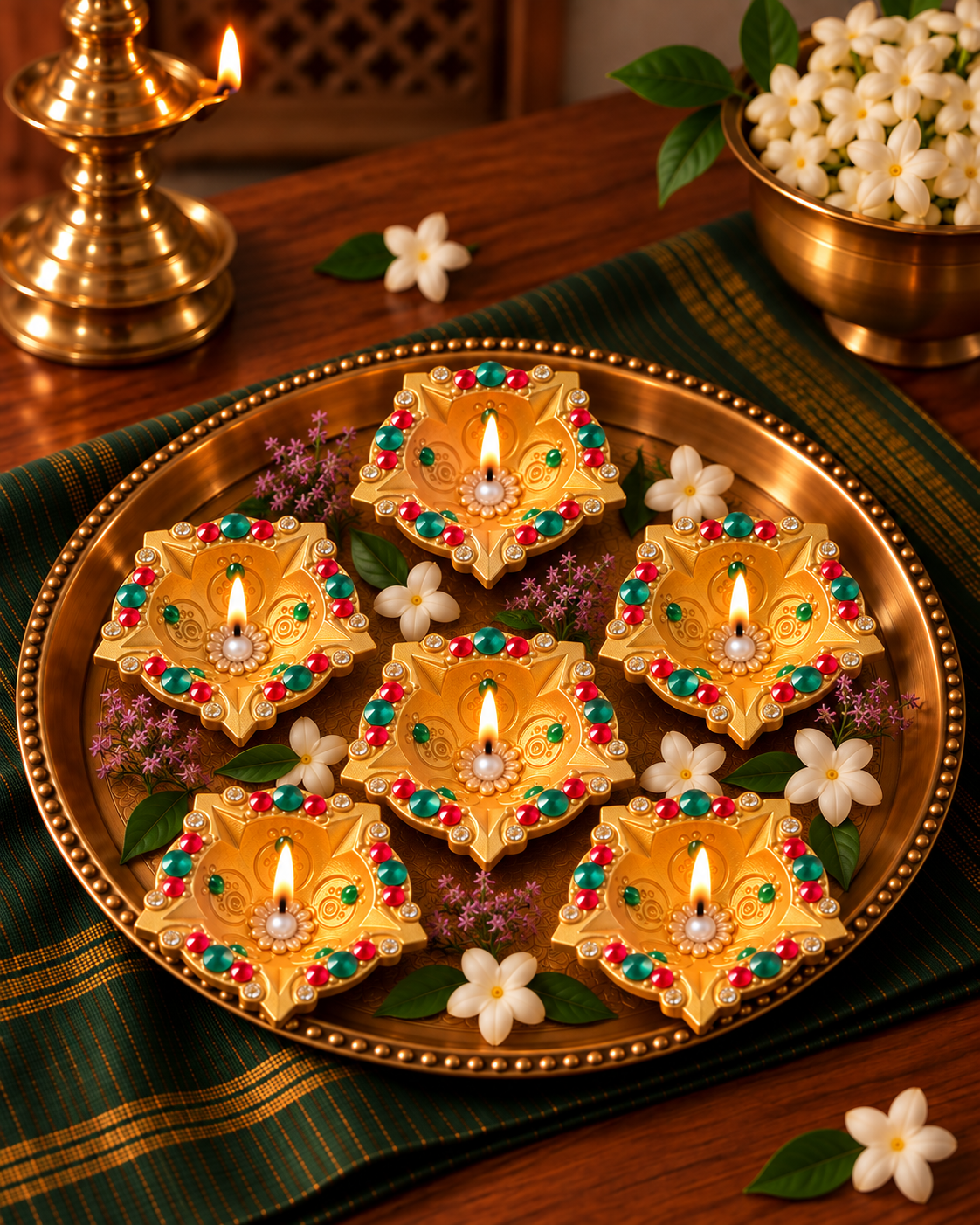 Diwali Special Amethyst Glow Diya