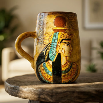 Egypt Art Pattern - Mugs - Hand painetd Mugs - Egypt (Painting on Brown Base)
