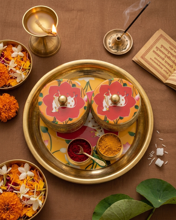 Brass Haldi Kumkum Plate