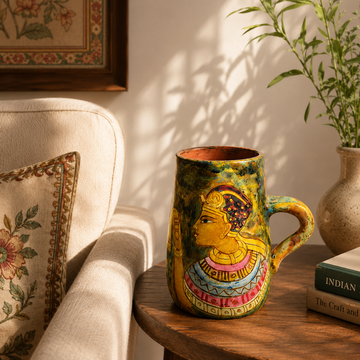 Egypt Art Pattern - Mugs - Hand painetd Mugs - Egypt (Painting on Brown Base)