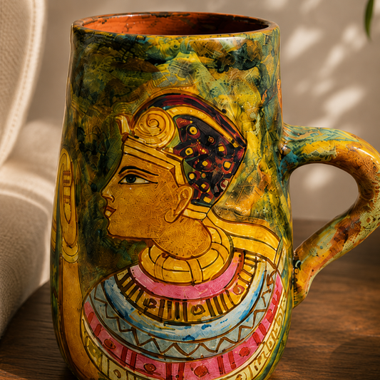 Egypt Art Pattern - Mugs - Hand painetd Mugs - Egypt (Painting on Brown Base)