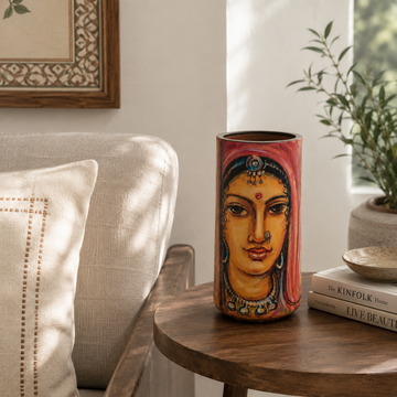 Hand-Painted Terracotta Rajasthani Face Painting Pottery