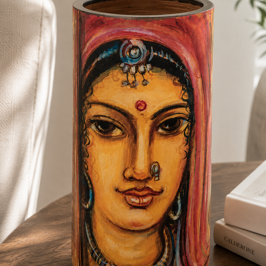 Hand-Painted Terracotta Rajasthani Face Painting Pottery