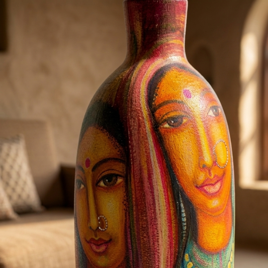 Hand-Painted Terracotta Rajasthani Face Painting Pot
