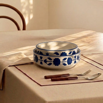 The Cobalt Floral Set (Pair of 2 Bowls)
