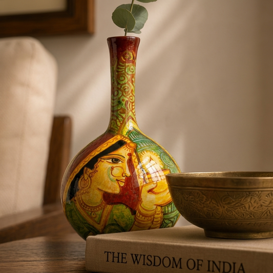 Hand Painted Terracotta Pottery (Rajasthan Inspired Lady Face) 6 inch