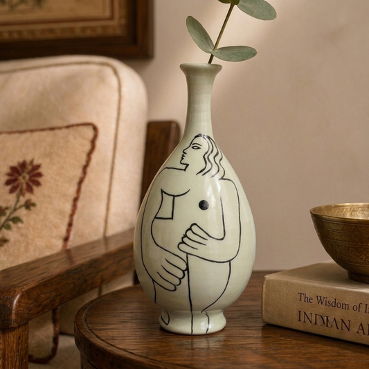 Modern Abstract Face Pottery