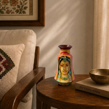 Hand Painted Terracotta Pottery (Rajasthan Inspired Lady Face) 6 inch