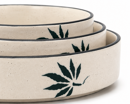 Speckled Botanical Set (Trio of 3 Serving Bowls)