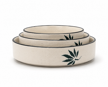 Speckled Botanical Set (Trio of 3 Serving Bowls)