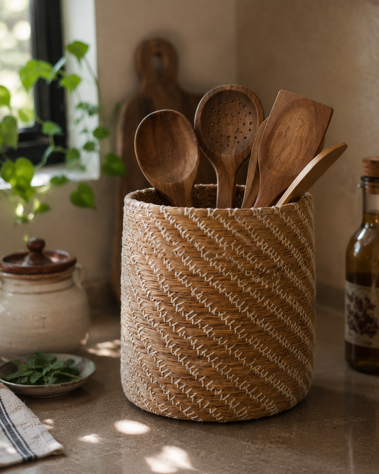Hand Woven Utensil Holder