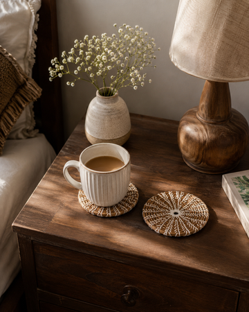 Pine Needle Hand Woven Coaster (Set of 6)