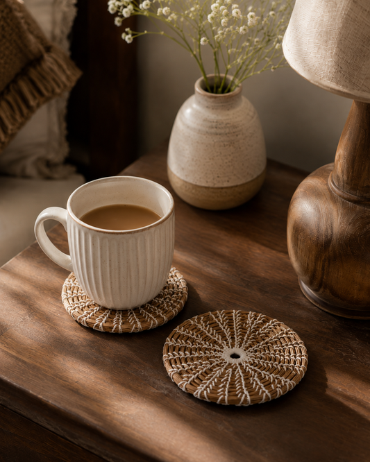 Pine Needle Hand Woven Coaster (Set of 6)