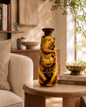 Hand Painted Ganesha Vase - 12 Inch