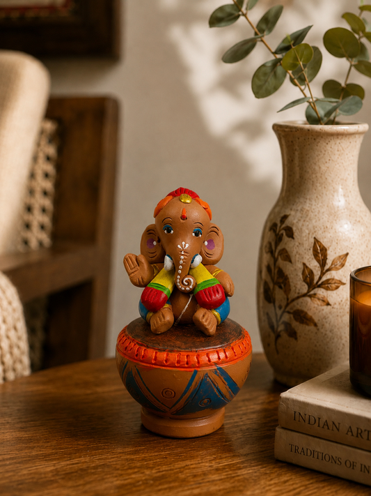 Handmade Terracotta Ganpati Idol