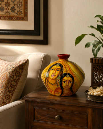 Hand-Painted Terracotta Rajasthani Face Painting Pottery