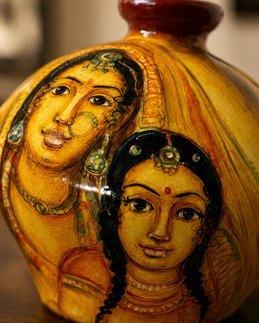 Hand-Painted Terracotta Rajasthani Face Painting Pottery