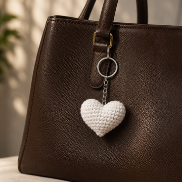 Crochet Heart Keychain
