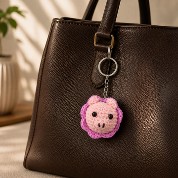 Pig Crochet Keychain