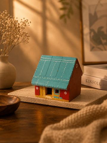 Pottery House (Each piece is 100% Handmade,so Slight Variations in Design and Color May Occur.Any one of the Available Designs Will be Delivered)
