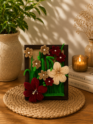 Handcrafted Floral Wall Hanging Frame