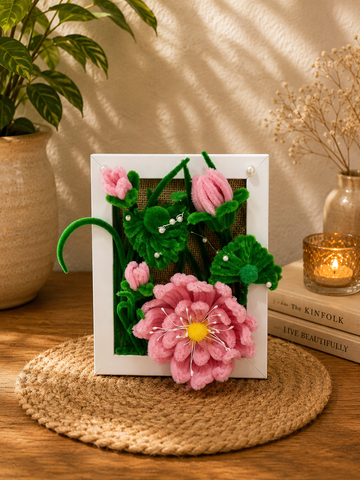 Handcrafted Floral Wall Hanging Frame