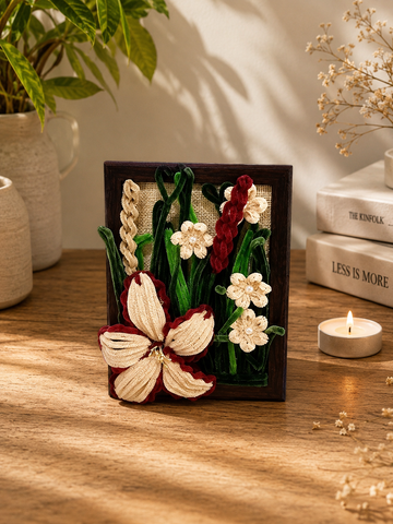Handcrafted Floral Wall Hanging Frame