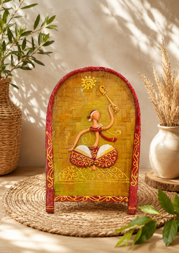 Handmade Bamboo Kulo Soop ,Wall Hanging, Multicolor