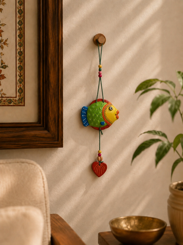 Terracotta Small Fish Wall Hanging (11 Inch)