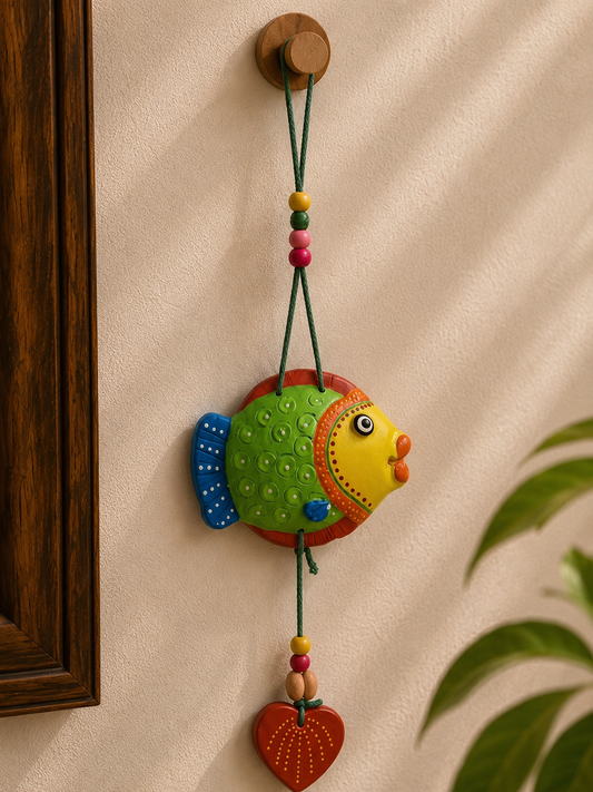Terracotta Small Fish Wall Hanging (11 Inch)