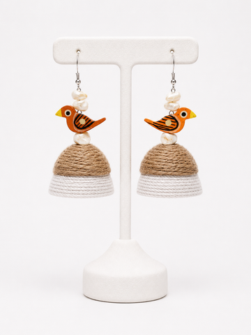 Jute jhumka and bird combo - Multiple Designs