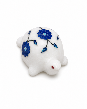 White Marble Tortoise - chip work design - Pure Marble tortoise with design