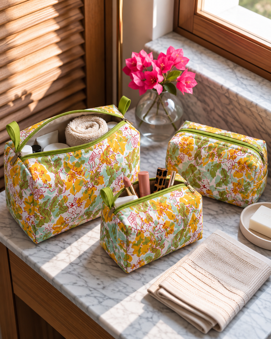 Pankhuri – Set of 3 Cotton Vanity Pouches