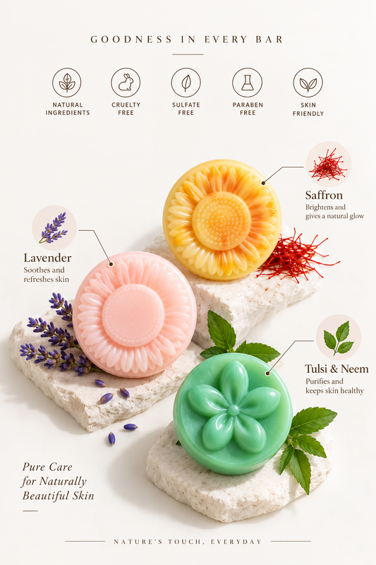 Botanical Bloom – Handmade Soap Set of 3 (120 g each)