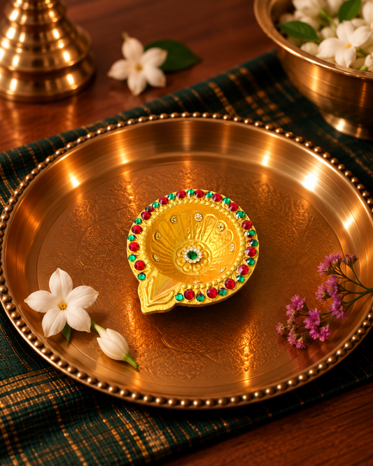 Vasudhara Jewel Diya — Set of 12 Pieces