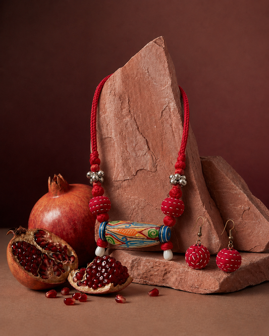 Folk Dholak Necklace Set