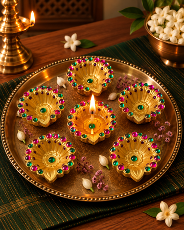 Rajwada Rangoli Diya — Set of 12 Pieces