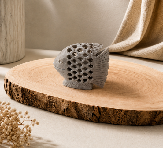 Hand-Craved Jali Work Fish Set of 4