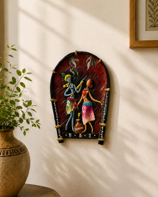 Handcrafted Couple Art Kulo Soop- Radha & Krishna ( Colour will be delivered based on availability )