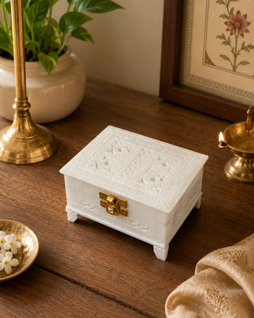 Marble Jewellery Box with Mirror