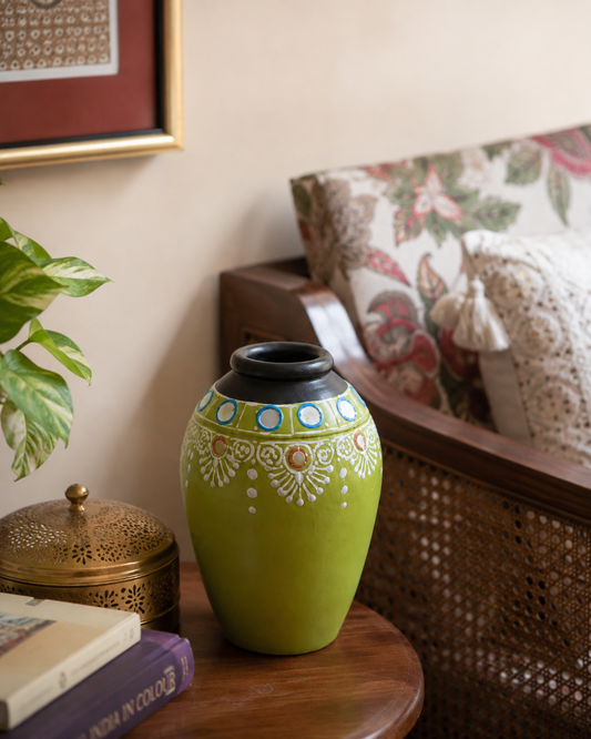 Lippan Art & Glass Work Terracotta Vase (Multi-Coloured)