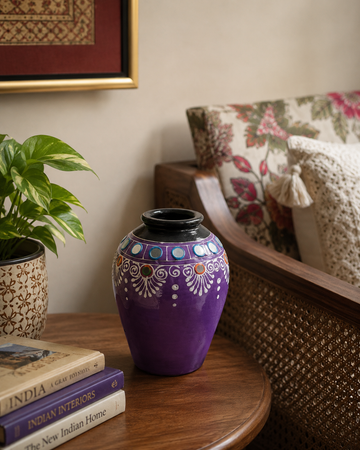 Lippan Art & Glass Work Terracotta Vase (Multi-Coloured)