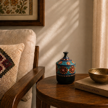 Handcrafted Terracotta Mirror Work Pottery (Lippan Art Inspired)