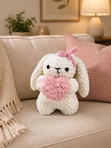 Handmade Heart Bunny Soft Toy