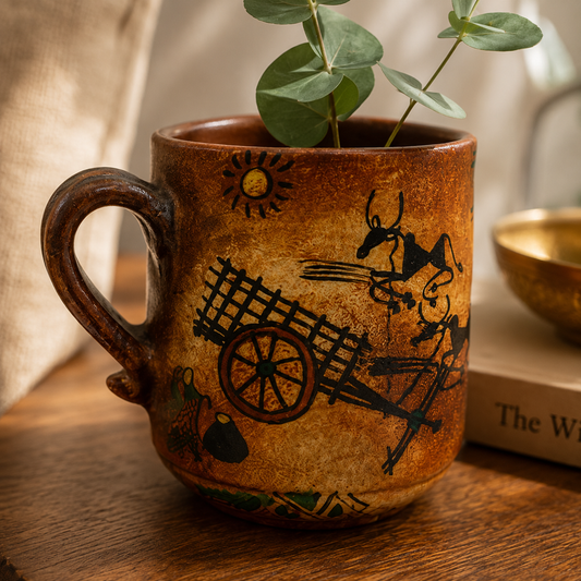 Hand-Painted Terracotta Mugs