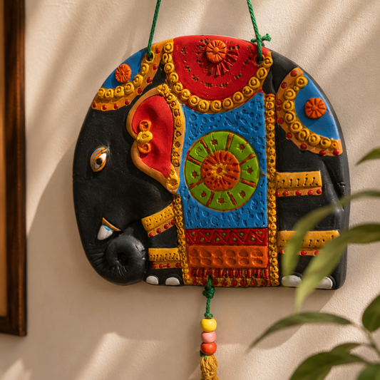 Hanging - Elephant - Pottery Elephant with string