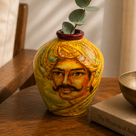 Handcrafted Terracotta Face Pottery (Rajasthan Inspired Man)