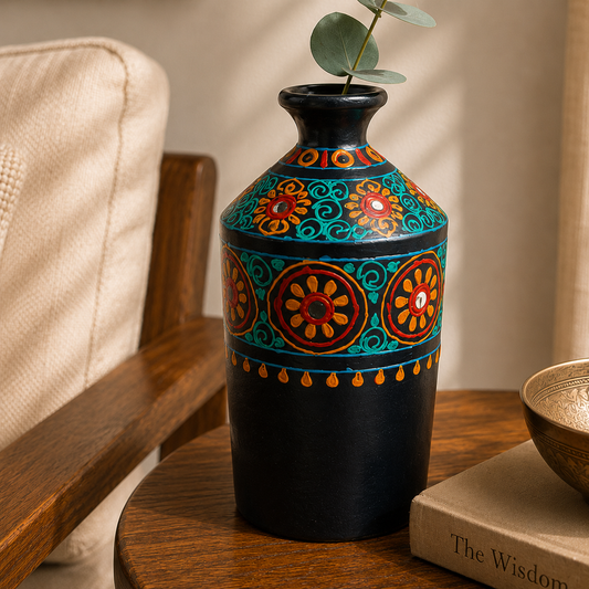 Handcrafted Terracotta Mirror Work Pottery (Lippan Art Inspired)