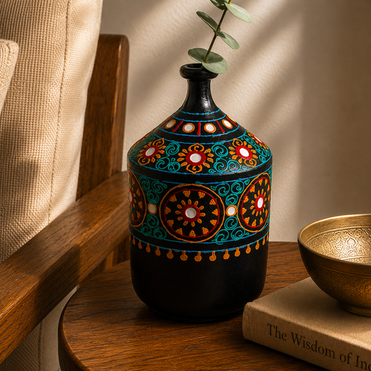 Handcrafted Terracotta Mirror Work Pottery (Lippan Art Inspired)