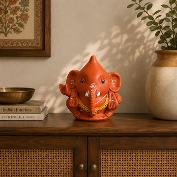 Pottery - Laddu Ganesh - Pottery - Laddu Ganesh - 6 inch